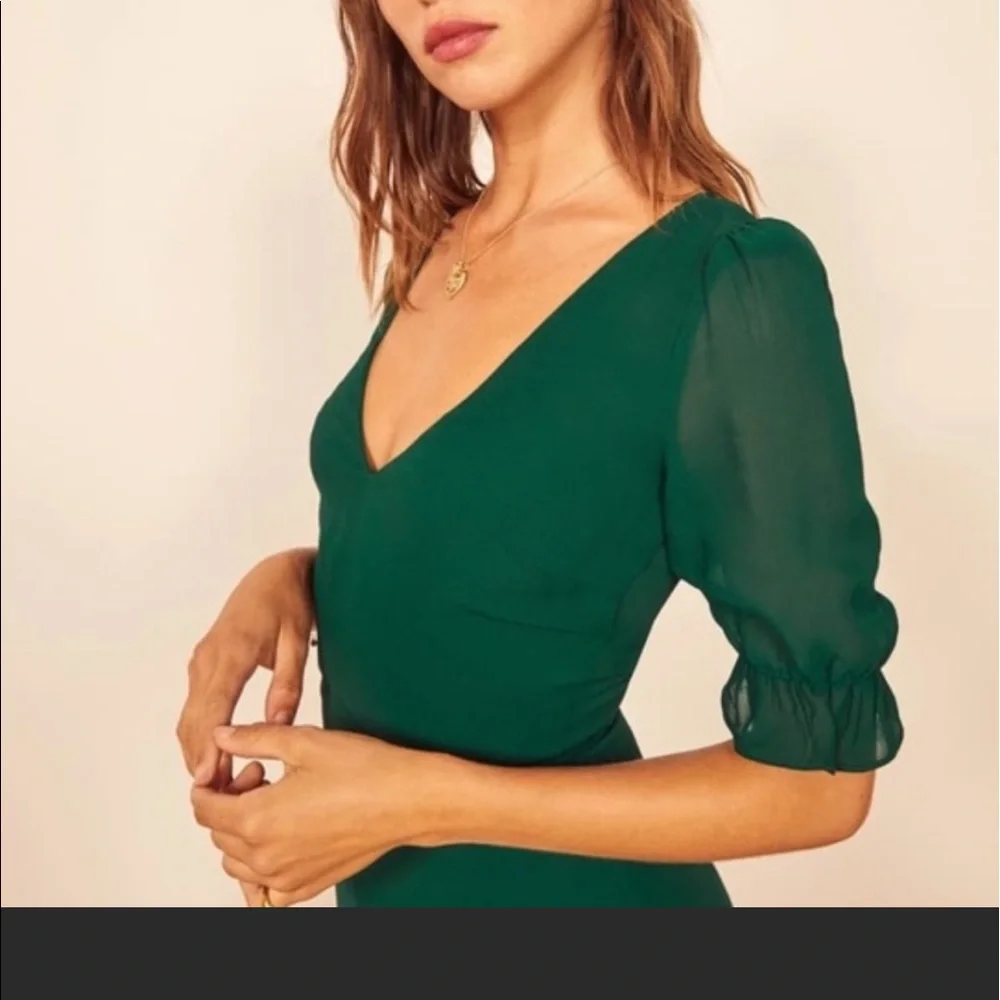Reformation | Brielle Dress | Emerald - Picture 3 of 5